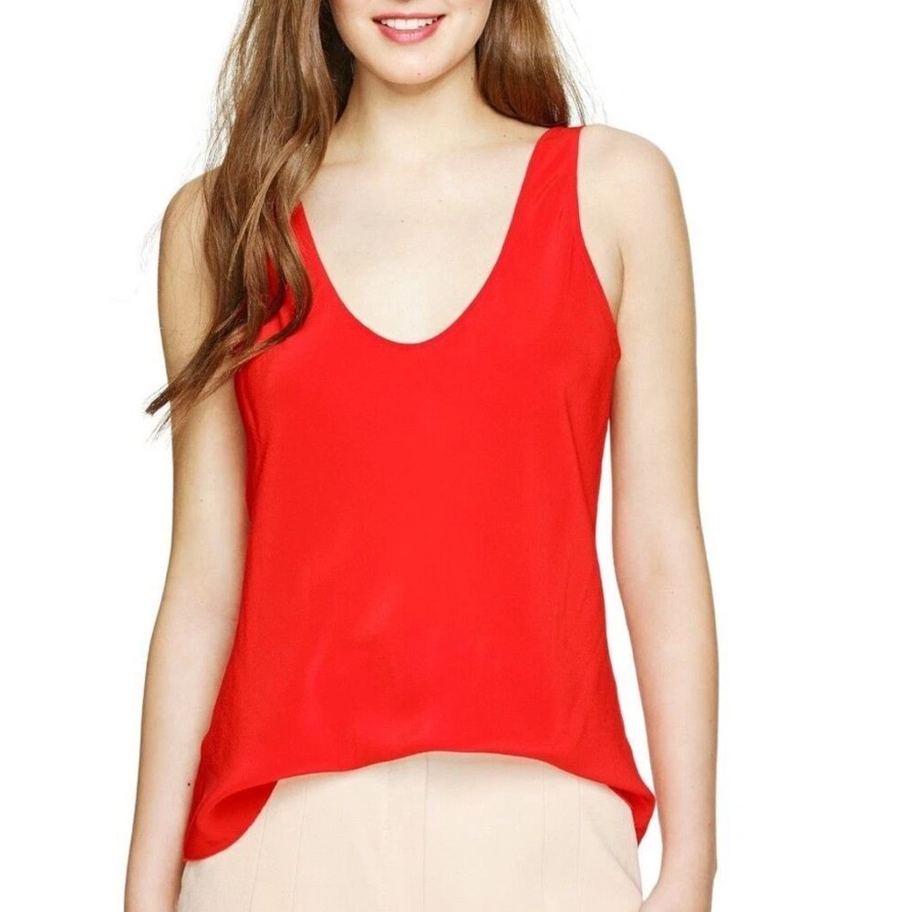 Babaton 100% silk Vibrant Red Tank Top camisole XS